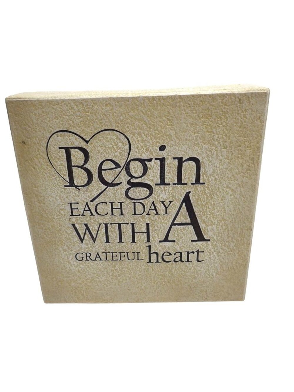 Home Accents Begin EachDay With a Grateful Heart box sign Plaque